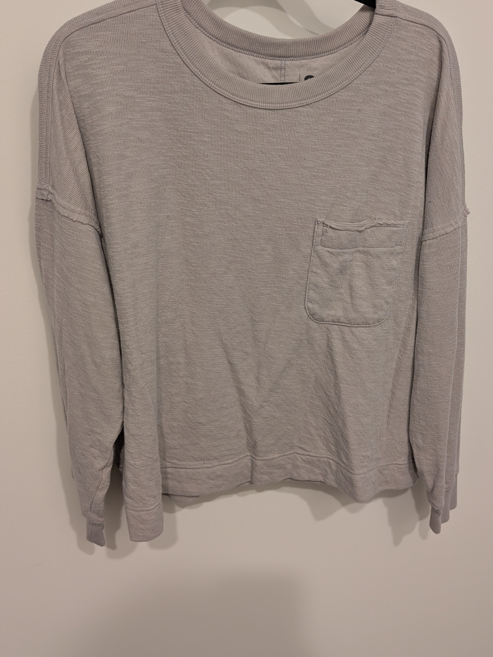 SO Light Gray Pocket Crewneck Sweatshirt